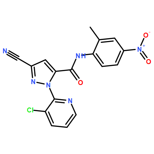 1H-Pyrazole-5-carboxamide, 1-(3-chloro-2-pyridinyl)-3-cyano-N-(2-methyl-4-nitrophenyl)-