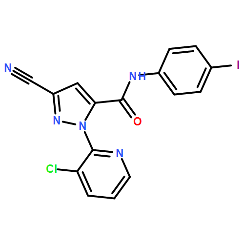 1H-Pyrazole-5-carboxamide, 1-(3-chloro-2-pyridinyl)-3-cyano-N-(4-iodophenyl)-