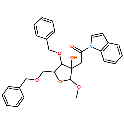 α-D-Ribofuranoside, methyl 2-C-[2-(1H-indol-1-yl)-2-oxoethyl]-3,5-bis-O-(phenylmethyl)-