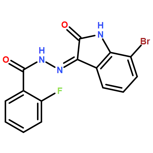 Benzoic acid, 2-fluoro-, (2Z)-2-(7-bromo-1,2-dihydro-2-oxo-3H-indol-3-ylidene)hydrazide