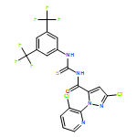 1H-Pyrazole-5-carboxamide, N-[[[3,5-bis(trifluoromethyl)phenyl]amino]thioxomethyl]-3-chloro-1-(3-chloro-2-pyridinyl)-