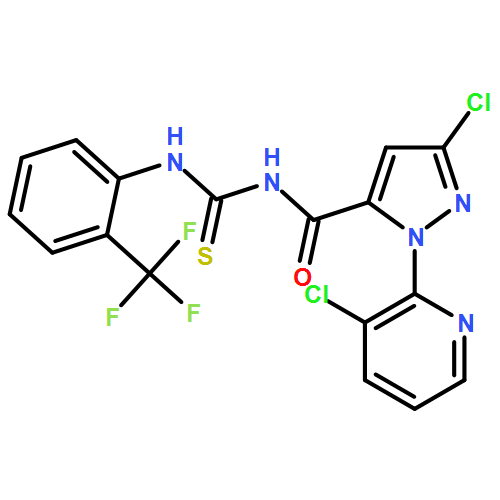 1H-Pyrazole-5-carboxamide, 3-chloro-1-(3-chloro-2-pyridinyl)-N-[thioxo[[2-(trifluoromethyl)phenyl]amino]methyl]-