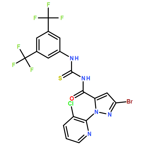 1H-Pyrazole-5-carboxamide, N-[[[3,5-bis(trifluoromethyl)phenyl]amino]thioxomethyl]-3-bromo-1-(3-chloro-2-pyridinyl)-