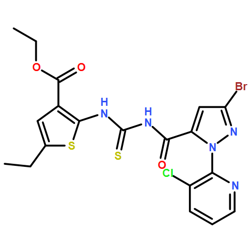 3-Thiophenecarboxylic acid, 2-[[[[[3-bromo-1-(3-chloro-2-pyridinyl)-1H-pyrazol-5-yl]carbonyl]amino]thioxomethyl]amino]-5-ethyl-, ethyl ester