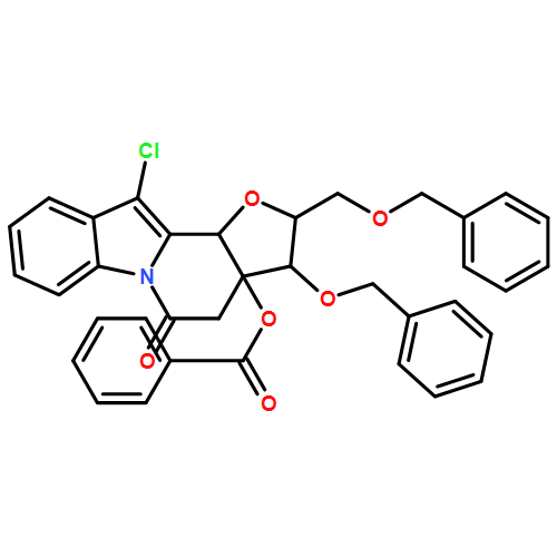 Furo[2',3':3,4]pyrido[1,2-a]indol-5(4H)-one, 3a-(benzoyloxy)-11-chloro-2,3,3a,11b-tetrahydro-3-(phenylmethoxy)-2-[(phenylmethoxy)methyl]-, (2R,3R,3aS,11bS)-