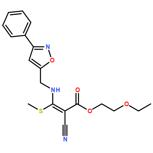 2-Propenoic acid, 2-cyano-3-(methylthio)-3-[[(3-phenyl-5-isoxazolyl)methyl]amino]-, 2-ethoxyethyl ester, (2E)-