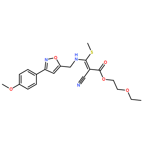 2-Propenoic acid, 2-cyano-3-[[[3-(4-methoxyphenyl)-5-isoxazolyl]methyl]amino]-3-(methylthio)-, 2-ethoxyethyl ester, (2E)-