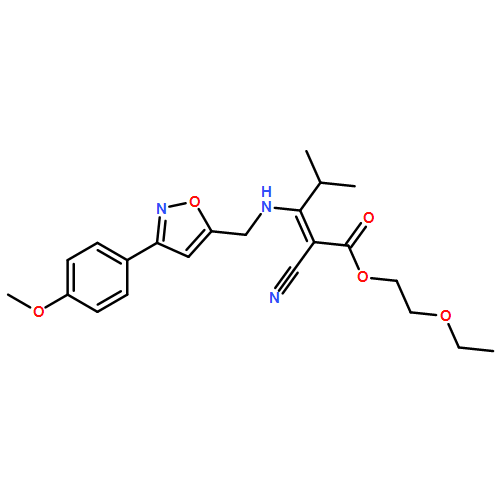 2-Pentenoic acid, 2-cyano-3-[[[3-(4-methoxyphenyl)-5-isoxazolyl]methyl]amino]-4-methyl-, 2-ethoxyethyl ester, (2Z)-