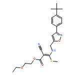 2-Propenoic acid, 2-cyano-3-[[[3-[4-(1,1-dimethylethyl)phenyl]-5-isoxazolyl]methyl]amino]-3-(methylthio)-, 2-ethoxyethyl ester, (2E)-