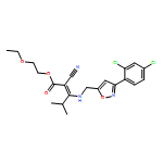2-Pentenoic acid, 2-cyano-3-[[[3-(2,4-dichlorophenyl)-5-isoxazolyl]methyl]amino]-4-methyl-, 2-ethoxyethyl ester, (2Z)-