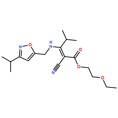 2-Pentenoic acid, 2-cyano-4-methyl-3-[[[3-(1-methylethyl)-5-isoxazolyl]methyl]amino]-, 2-ethoxyethyl ester, (2Z)-