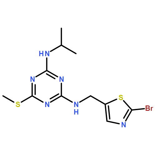 1,3,5-Triazine-2,4-diamine, N2-[(2-bromo-5-thiazolyl)methyl]-N4-(1-methylethyl)-6-(methylthio)-