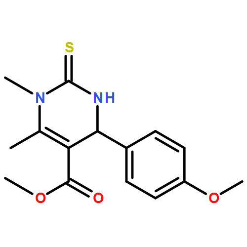 <br>methyl 4-(4-methoxyphenyl)-1,6-dimethyl-2-thioxo-1,2,3,4-tetrahydro-5-pyrim idinecarboxylate