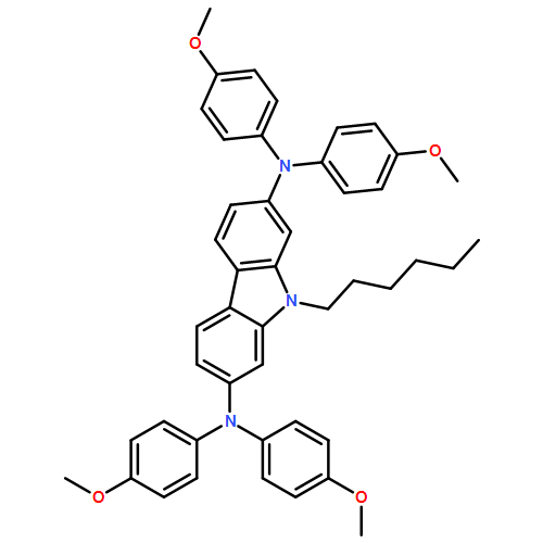 9H-Carbazole-2,7-diamine, 9-hexyl-N2,N2,N7,N7-tetrakis(4-methoxyphenyl)-