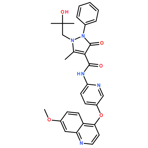 1H-Pyrazole-4-carboxamide, 2,3-dihydro-1-(2-hydroxy-2-methylpropyl)-N-[5-[(7-methoxy-4-quinolinyl)oxy]-2-pyridinyl]-5-methyl-3-oxo-2-phenyl-