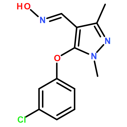 1H-Pyrazole-4-carboxaldehyde, 5-(3-chlorophenoxy)-1,3-dimethyl-, oxime