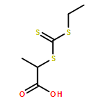 Propanoic acid, 2-[[(ethylthio)thioxomethyl]thio]-