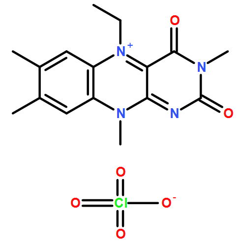 Benzo[g]pteridinium, 5-ethyl-3,7,8,10-tetramethyl-2,4-dioxo-, perchlorate (1:1)