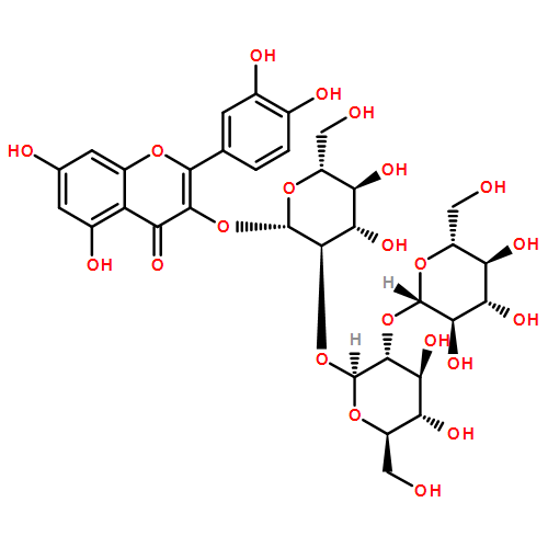 4H-1-Benzopyran-4-one, 2-(3,4-dihydroxyphenyl)-3-[(O-β-D-glucopyranosyl-(1→2)-O-β-D-glucopyranosyl-(1→2)-β-D-glucopyranosyl)oxy]-5,7-