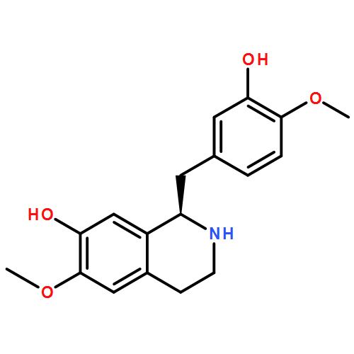 7-Isoquinolinol, 1,2,3,4-tetrahydro-1-[(3-hydroxy-4-methoxyphenyl)methyl]-6-methoxy-, (1R)-