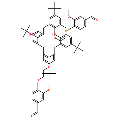 Benzaldehyde, 4,4'-[[5,11,17,23-tetrakis(1,1-dimethylethyl)-26,28-dihydroxypentacyclo[19.3.1.13,7.19,13.115,19]octacosa-1(25),3,5,7(28),9,11,13(27),15,17,19(26),21,23-dodecaene-25,27-diyl]bis(oxy-2,1-ethanediyloxy)]bis[3-methoxy-