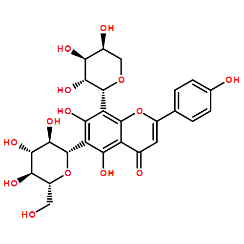4H-1-Benzopyran-4-one, 8-β-L-arabinopyranosyl-6-β-D-glucopyranosyl-5,7-dihydroxy-2-(4-hydroxyphenyl)-