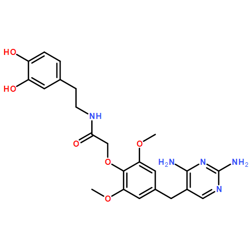 Acetamide, 2-[4-[(2,4-diamino-5-pyrimidinyl)methyl]-2,6-dimethoxyphenoxy]-N-[2-(3,4-dihydroxyphenyl)ethyl]-