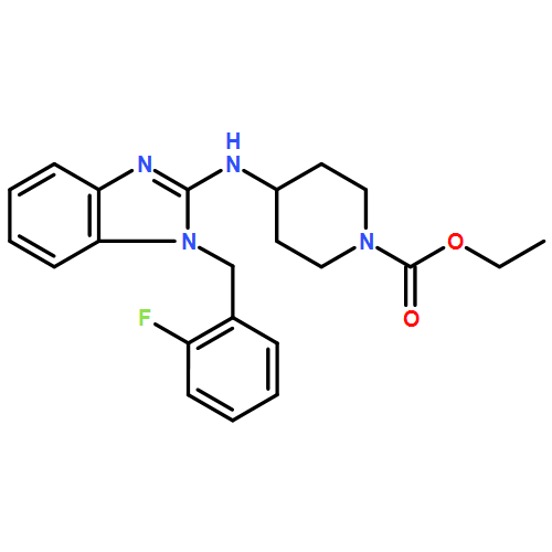 1-Piperidinecarboxylic acid, 4-[[1-[(2-fluorophenyl)methyl]-1H-benzimidazol-2-yl]amino]-, ethyl ester