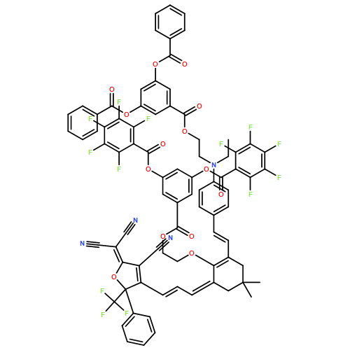 Benzoic acid, 3,5-bis[(2,3,4,5,6-pentafluorobenzoyl)oxy]-, 2-[[2-[2-[4-[[2-[[3,5-bis(benzoyloxy)benzoyl]oxy]ethyl]ethylamino]phenyl]ethenyl]-6-[3-[4-cyano-5-(dicyanomethylene)-2,5-dihydro-2-phenyl-2-(trifluoromethyl)-3-furanyl]-2-propen-1-ylidene]-4,4-dimethyl-1-cyclohexen-1-yl]oxy]ethyl ester