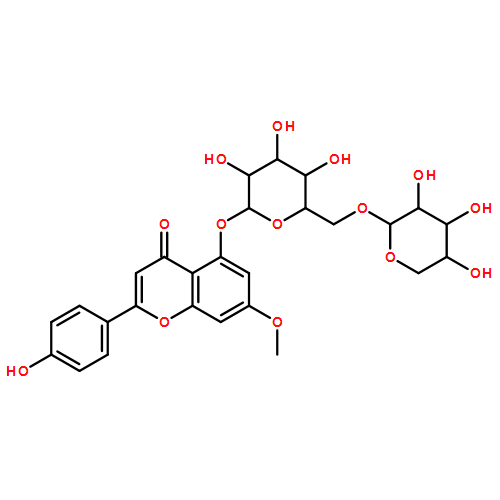 4H-1-Benzopyran-4-one, 2-(4-hydroxyphenyl)-7-methoxy-5-[(6-O-β-D-xylopyranosyl-β-D-glucopyranosyl)oxy]-