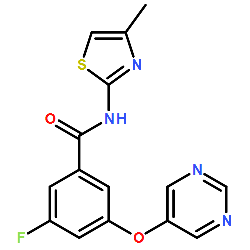 Benzamide, 3-fluoro-N-(4-methyl-2-thiazolyl)-5-(5-pyrimidinyloxy)-