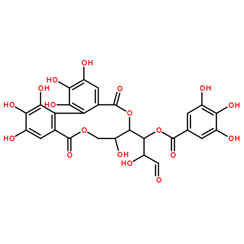 D-Glucose, cyclic 4,6-[(1S)-4,4',5,5',6,6'-hexahydroxy[1,1'-biphenyl]-2,2'-dicarboxylate] 3-(3,4,5-trihydroxybenzoate)