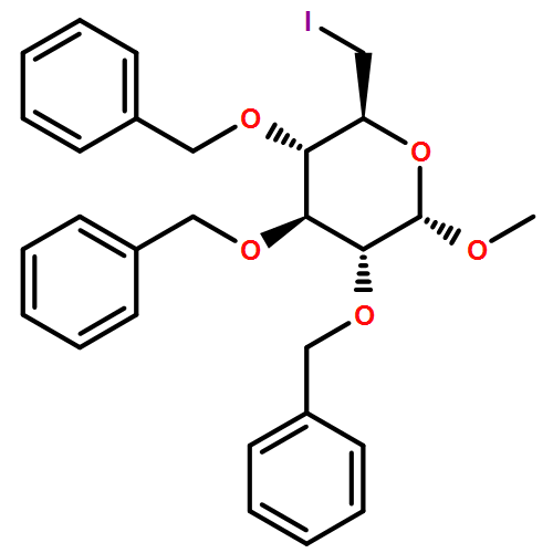 α-D-Glucopyranoside, methyl 6-deoxy-6-iodo-2,3,4-tris-O-(phenylmethyl)-