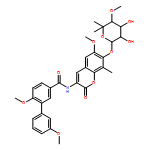 [1,1'-Biphenyl]-3-carboxamide, N-[7-[(6-deoxy-5-C-methyl-4-O-methyl-α-L-lyxo-hexopyranosyl)oxy]-6-methoxy-8-methyl-2-oxo-2H-1-benzopyran-3-yl]-3',6-dimethoxy-