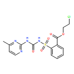 Benzoic acid, 2-[[[[(4-methyl-2-pyrimidinyl)amino]carbonyl]amino]sulfonyl]-, 2-chloroethyl ester