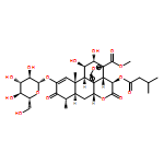 Picras-1-en-21-oic acid, 13,20-epoxy-2-(β-D-glucopyranosyloxy)-11,12-dihydroxy-15-(3-methyl-1-oxobutoxy)-3,16-dioxo-, methyl ester, (11β,12α,15β)-
