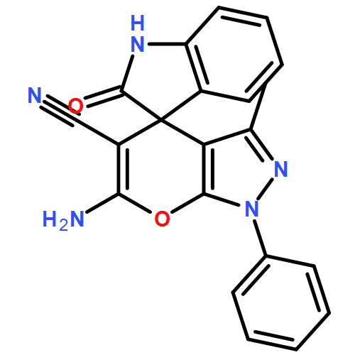 Spiro[3H-indole-3,4'(1'H)-pyrano[2,3-c]pyrazole]-5'-carbonitrile, 6'-amino-1,2-dihydro-3'-methyl-2-oxo-1'-phenyl-