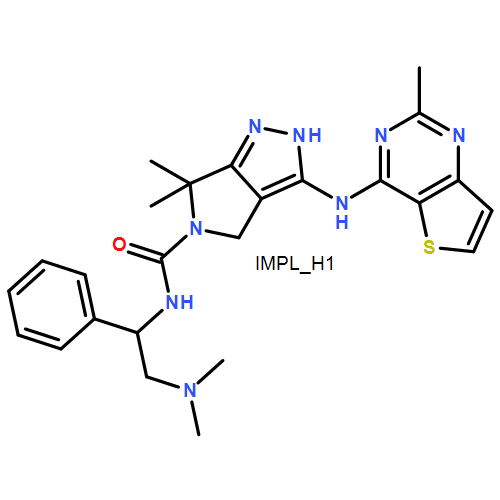 Pyrrolo[3,4-c]pyrazole-5(1H)-carboxamide, N-[(1S)-2-(dimethylamino)-1-phenylethyl]-4,6-dihydro-6,6-dimethyl-3-[(2-methylthieno[3,2-d]pyrimidin-4-
