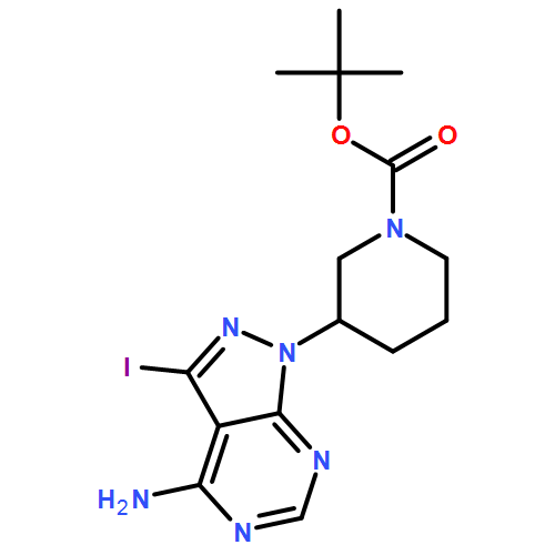 1-Piperidinecarboxylic acid, 3-(4-amino-3-iodo-1H-pyrazolo[3,4-d]pyrimidin-1-yl)-, 1,1-dimethylethyl ester, (3R)-