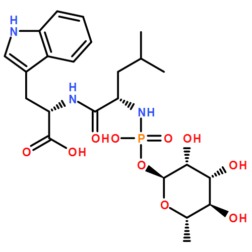 L-Tryptophan, N-[[(6-deoxy-α-L-mannopyranosyl)oxy]hydroxyphosphinyl]-L-leucyl-