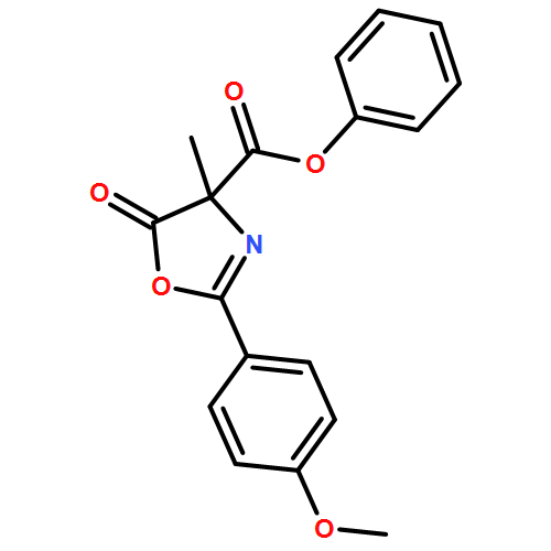 4-Oxazolecarboxylic acid, 4,5-dihydro-2-(4-methoxyphenyl)-4-methyl-5-oxo-, phenyl ester
