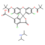 SPIRO[ISOBENZOFURAN-1(3H),9'-[9H]XANTHENE]-6-CARBOXYLIC ACID, 2',4,7,7'-TETRACHLORO-3',6'-BIS(2,2-DIMETHYL-1-OXOPROPOXY)-3-OXO-, COMPD. WITH N-(1-METHYLETHYL)-2-PROPANAMINE (1:1)
