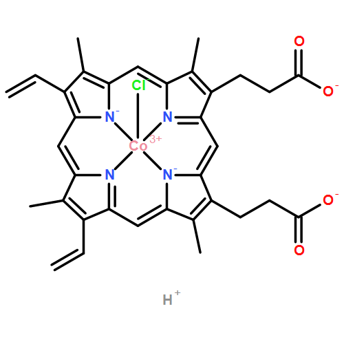 Cobaltate(2-), chloro[7,12-diethenyl-3,8,13,17-tetramethyl-21H,23H-porphine-2,18-dipropanoato(4-)-κN21,κN22,κN23,κN24]-, hydrogen (1:2), (SP-5-13)-