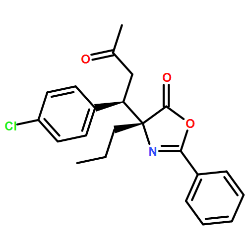 5(4H)-Oxazolone, 4-[(1R)-1-(4-chlorophenyl)-3-oxobutyl]-2-phenyl-4-propyl-, (4R)-