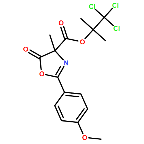 4-Oxazolecarboxylic acid, 4,5-dihydro-2-(4-methoxyphenyl)-4-methyl-5-oxo-, 2,2,2-trichloro-1,1-dimethylethyl ester