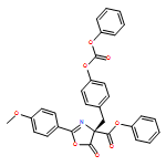 4-Oxazolecarboxylic acid, 4,5-dihydro-2-(4-methoxyphenyl)-5-oxo-4-[[4-[(phenoxycarbonyl)oxy]phenyl]methyl]-, phenyl ester, (4R)-