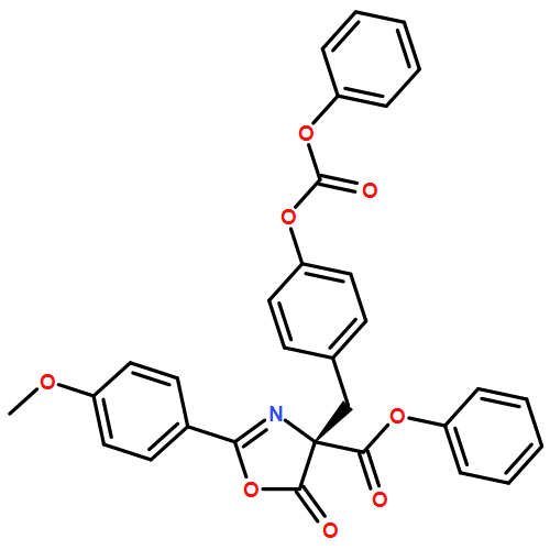4-Oxazolecarboxylic acid, 4,5-dihydro-2-(4-methoxyphenyl)-5-oxo-4-[[4-[(phenoxycarbonyl)oxy]phenyl]methyl]-, phenyl ester, (4R)-