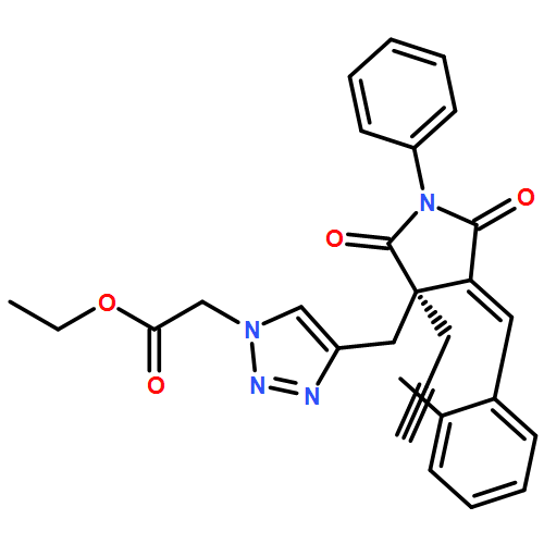 1H-1,2,3-Triazole-1-acetic acid, 4-[[(3R,4E)-4-[(2-methylphenyl)methylene]-2,5-dioxo-1-phenyl-3-(2-propyn-1-yl)-3-pyrrolidinyl]methyl]-, ethyl ester