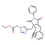1H-1,2,3-Triazole-1-acetic acid, 4-[[(3R,4E)-4-[(3-methylphenyl)methylene]-2,5-dioxo-1-phenyl-3-(2-propyn-1-yl)-3-pyrrolidinyl]methyl]-, ethyl ester
