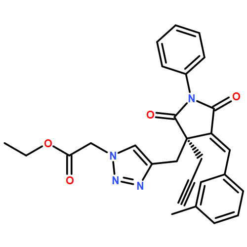 1H-1,2,3-Triazole-1-acetic acid, 4-[[(3R,4E)-4-[(3-methylphenyl)methylene]-2,5-dioxo-1-phenyl-3-(2-propyn-1-yl)-3-pyrrolidinyl]methyl]-, ethyl ester